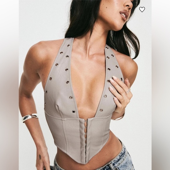 Princess Polly Palladia Faux Leather Jordy Corset ALIX EARLE Top NWT - Picture 3 of 11